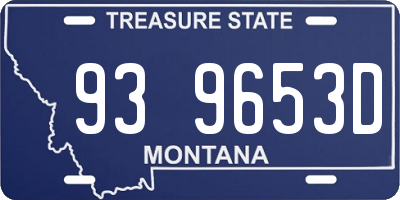 MT license plate 939653D