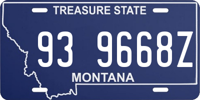 MT license plate 939668Z