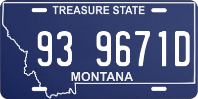 MT license plate 939671D