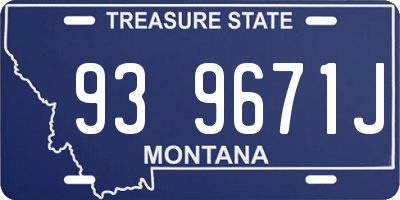 MT license plate 939671J
