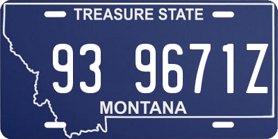 MT license plate 939671Z