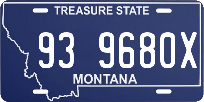 MT license plate 939680X
