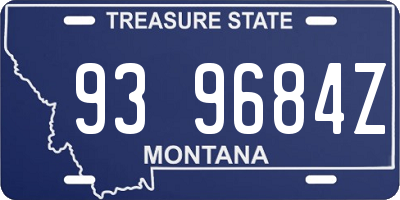 MT license plate 939684Z
