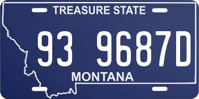 MT license plate 939687D