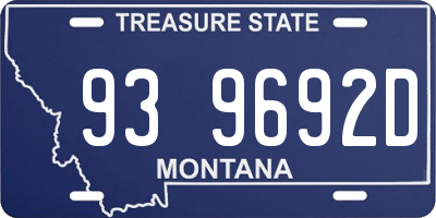MT license plate 939692D
