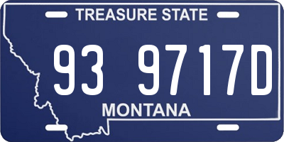 MT license plate 939717D