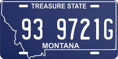 MT license plate 939721G