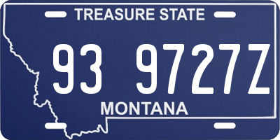 MT license plate 939727Z