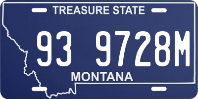 MT license plate 939728M