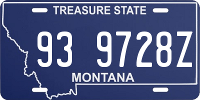 MT license plate 939728Z