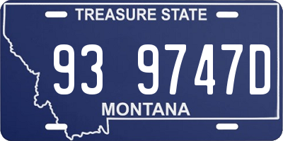 MT license plate 939747D