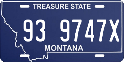 MT license plate 939747X