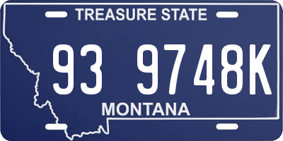 MT license plate 939748K