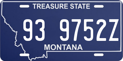MT license plate 939752Z