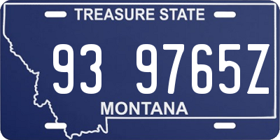 MT license plate 939765Z