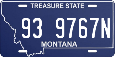 MT license plate 939767N
