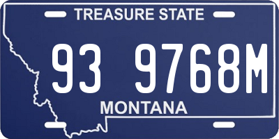 MT license plate 939768M