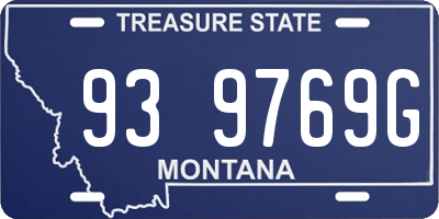 MT license plate 939769G