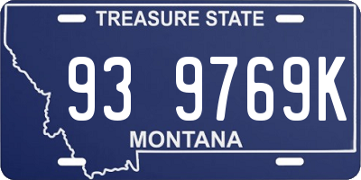 MT license plate 939769K