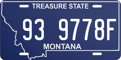 MT license plate 939778F