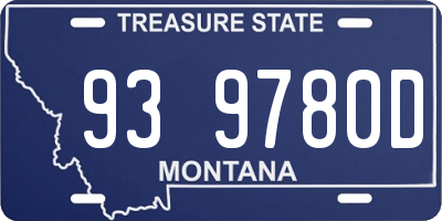 MT license plate 939780D