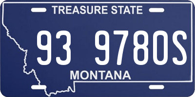 MT license plate 939780S