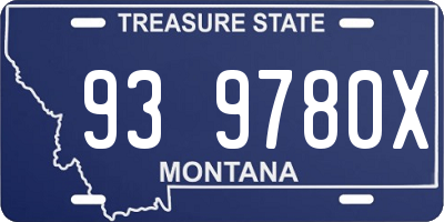 MT license plate 939780X