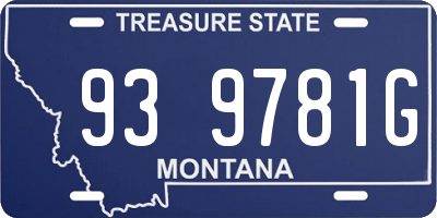 MT license plate 939781G