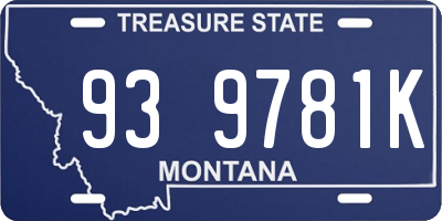 MT license plate 939781K