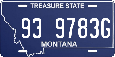 MT license plate 939783G