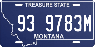 MT license plate 939783M