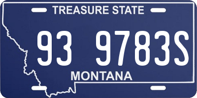 MT license plate 939783S