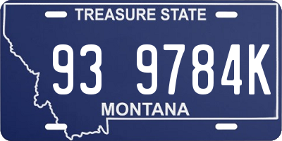 MT license plate 939784K