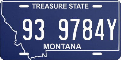MT license plate 939784Y