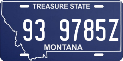 MT license plate 939785Z