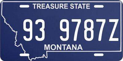 MT license plate 939787Z