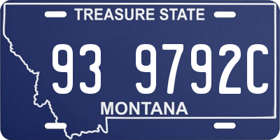 MT license plate 939792C