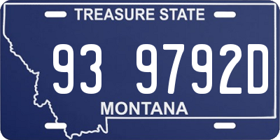 MT license plate 939792D