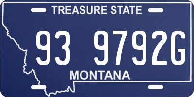 MT license plate 939792G