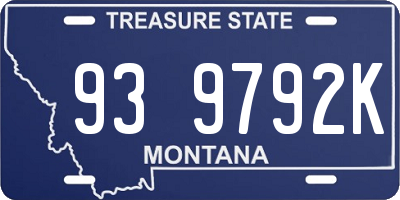 MT license plate 939792K