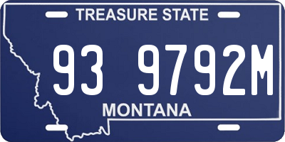 MT license plate 939792M