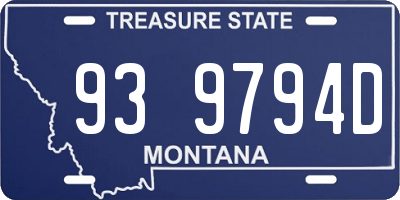 MT license plate 939794D