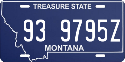 MT license plate 939795Z
