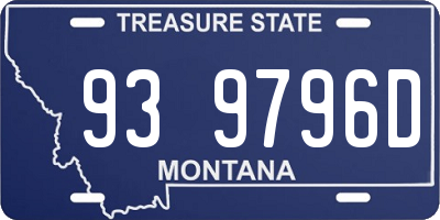 MT license plate 939796D