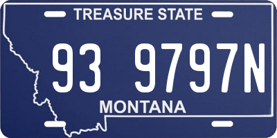 MT license plate 939797N