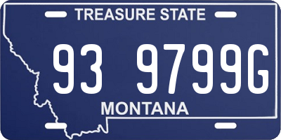 MT license plate 939799G
