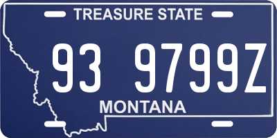MT license plate 939799Z