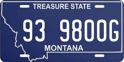 MT license plate 939800G