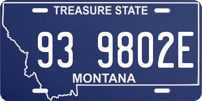 MT license plate 939802E