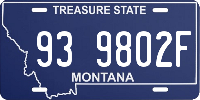 MT license plate 939802F